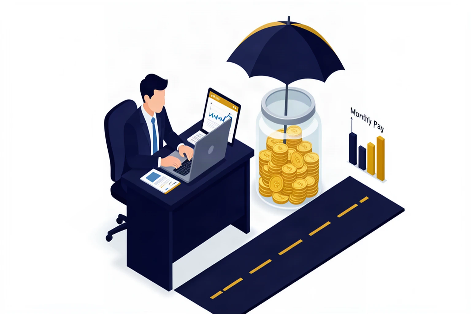 Cash flow forecast with a growing reserve buffer